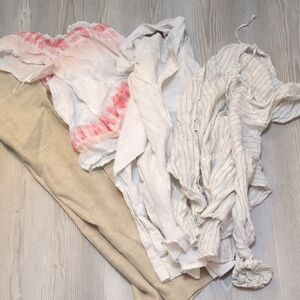 100% Linen Pieces For Crafts Upcycle